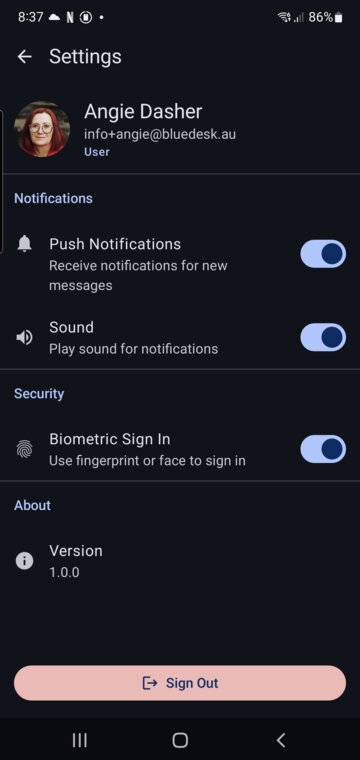 School Messenger Android settings