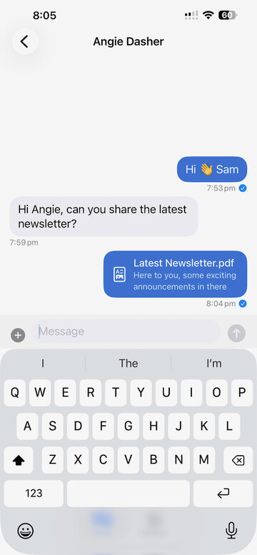 School Messenger iOS chat view