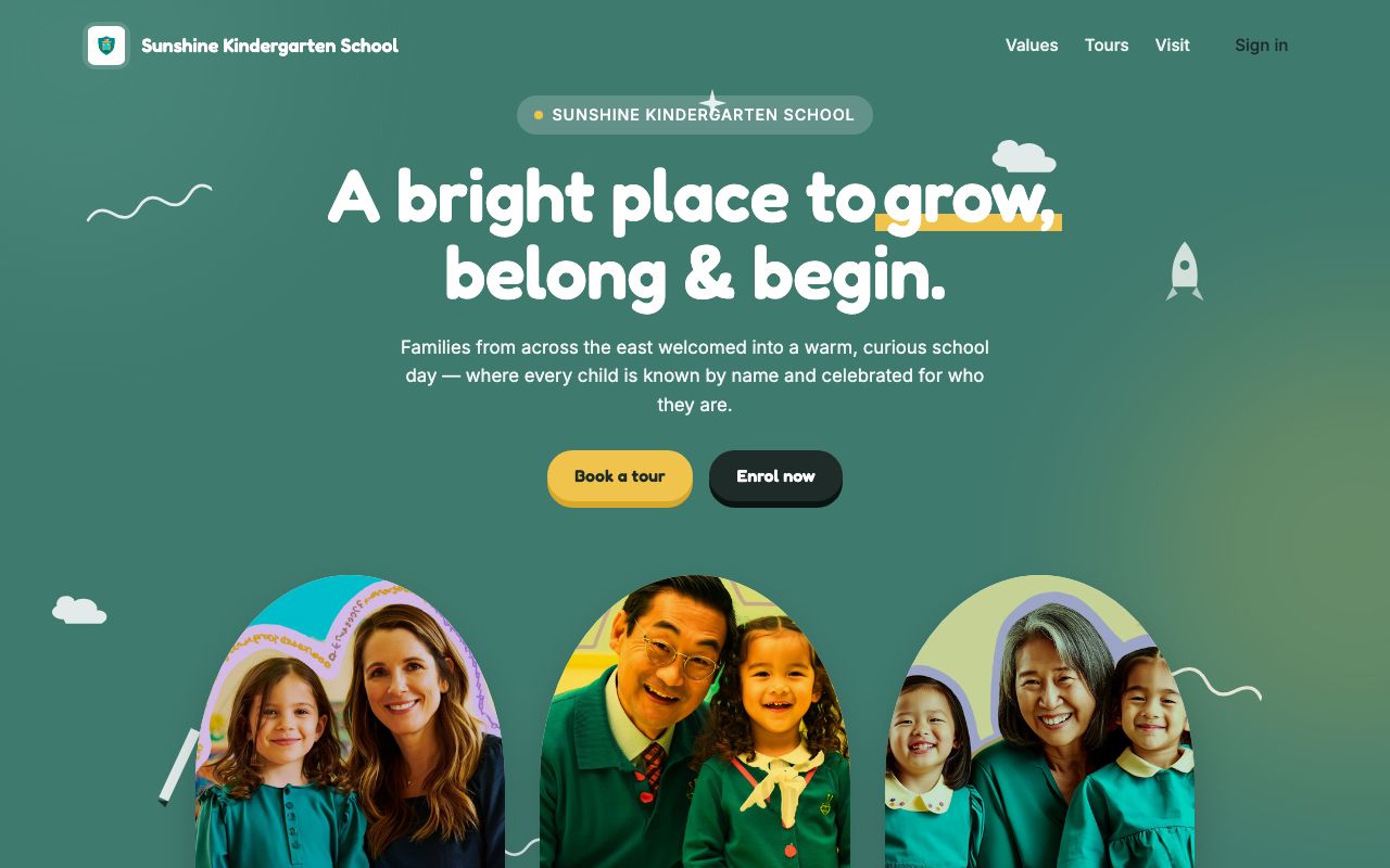 Playful school website template