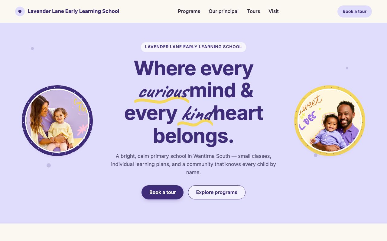 Pastel school website template